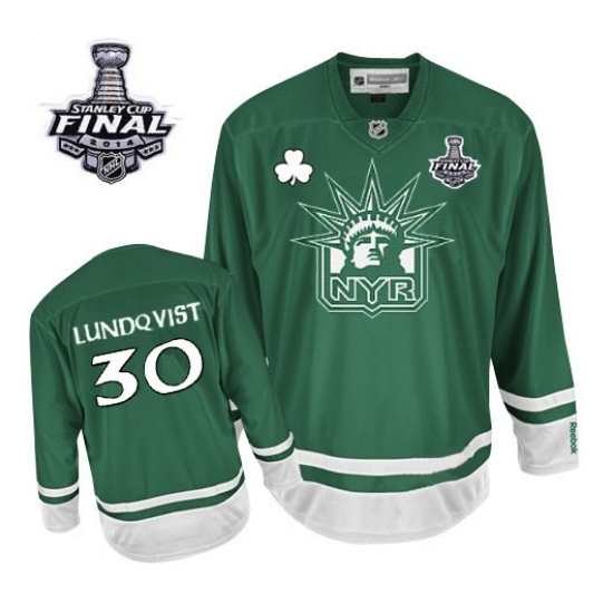Henrik Lundqvist New York Rangers Premier 2014 Stanley Cup St Patty's Day Reebok Jersey - Green