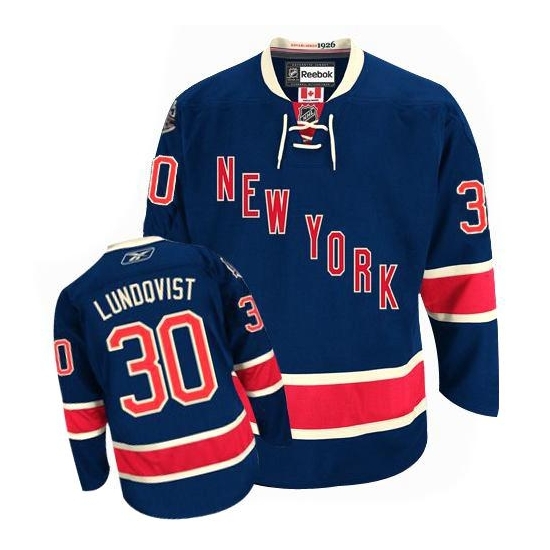 Henrik Lundqvist New York Rangers Authentic Third Reebok Jersey - Navy Blue