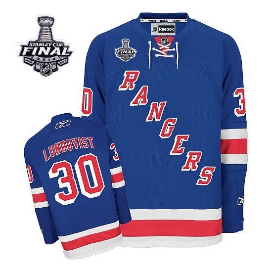 Henrik Lundqvist New York Rangers Premier Home 2014 Stanley Cup Reebok Jersey - Royal Blue