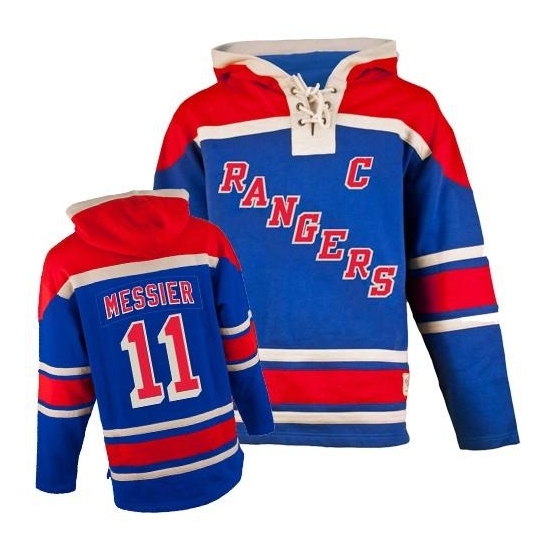 Mark Messier New York Rangers Old Time Hockey Authentic Sawyer Hooded Sweatshirt Jersey - Royal Blue