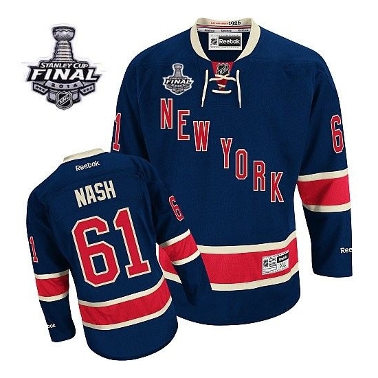 Rick Nash New York Rangers Authentic Third 2014 Stanley Cup Reebok Jersey - Navy Blue