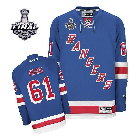 Rick Nash New York Rangers Premier Home 2014 Stanley Cup Reebok Jersey - Royal Blue
