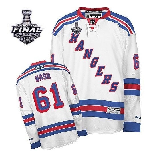 Rick Nash New York Rangers Premier Away 2014 Stanley Cup Reebok Jersey - White