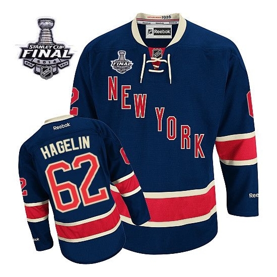 Carl Hagelin New York Rangers Premier Third 2014 Stanley Cup Reebok Jersey - Navy Blue