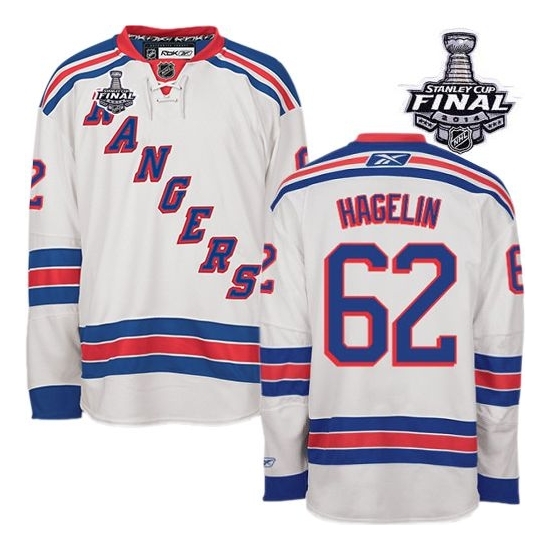 Carl Hagelin New York Rangers Authentic Away 2014 Stanley Cup Reebok Jersey - White