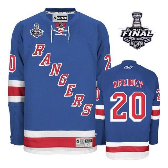 Chris Kreider New York Rangers Authentic Home 2014 Stanley Cup Reebok Jersey - Royal Blue