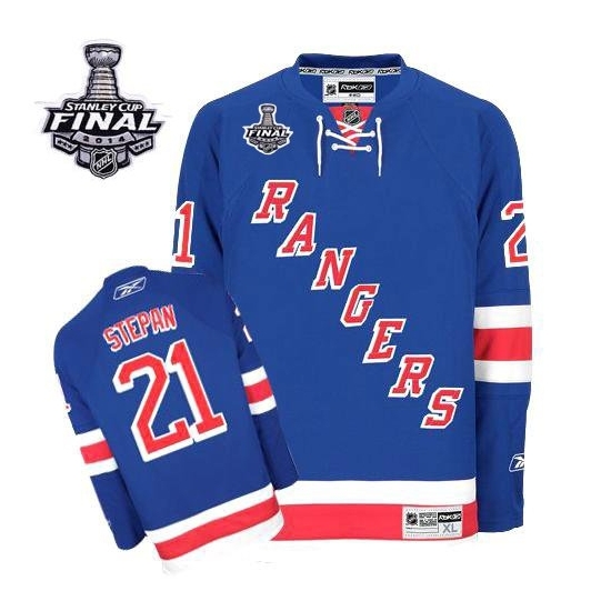 Derek Stepan New York Rangers Authentic Home 2014 Stanley Cup Reebok Jersey - Royal Blue