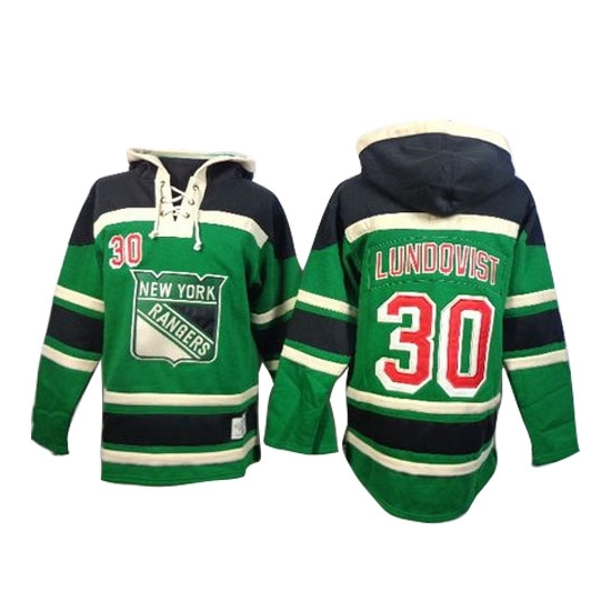 Henrik Lundqvist New York Rangers Old Time Hockey Authentic St. Patrick's Day McNary Lace Hoodie Jersey - Green