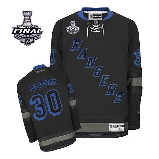 Henrik Lundqvist New York Rangers Premier 2014 Stanley Cup Reebok Jersey - Black Ice