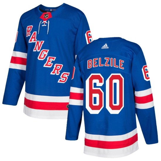 Alex Belzile New York Rangers Authentic Home Adidas Jersey - Royal Blue
