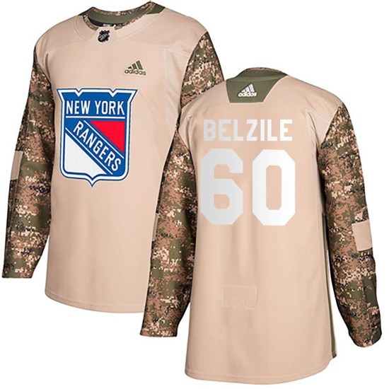 Alex Belzile New York Rangers Authentic Veterans Day Practice Adidas Jersey - Camo