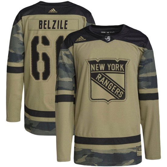 Alex Belzile New York Rangers Youth Authentic Military Appreciation Practice Adidas Jersey - Camo