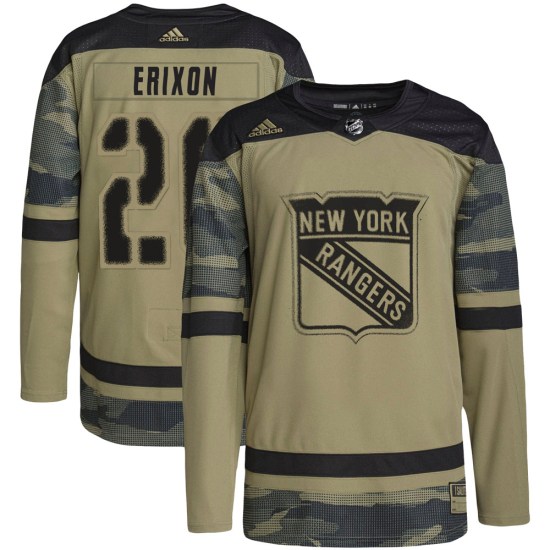 Jan Erixon New York Rangers Youth Authentic Military Appreciation Practice Adidas Jersey - Camo