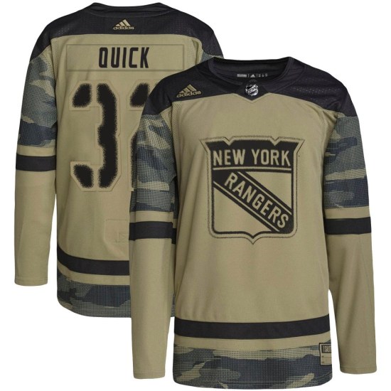 Jonathan Quick New York Rangers Youth Authentic Military Appreciation Practice Adidas Jersey - Camo