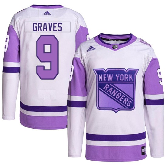 Adam Graves New York Rangers Youth Authentic Hockey Fights Cancer Primegreen Adidas Jersey - White/Purple