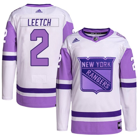 Brian Leetch New York Rangers Youth Authentic Hockey Fights Cancer Primegreen Adidas Jersey - White/Purple