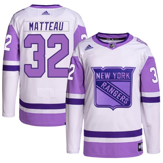Stephane Matteau New York Rangers Youth Authentic Hockey Fights Cancer Primegreen Adidas Jersey - White/Purple