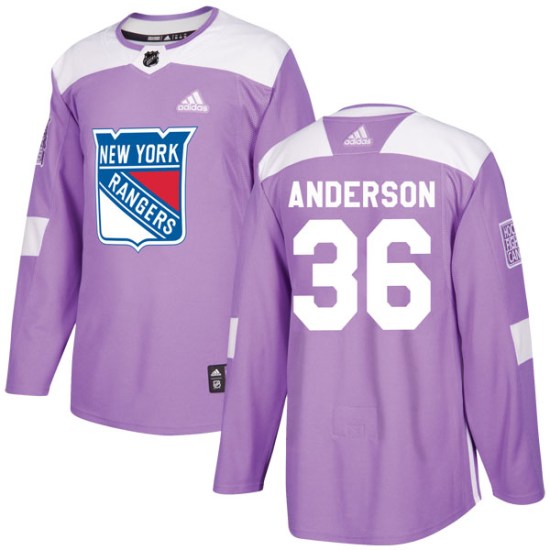 Glenn Anderson New York Rangers Authentic Fights Cancer Practice Adidas Jersey - Purple
