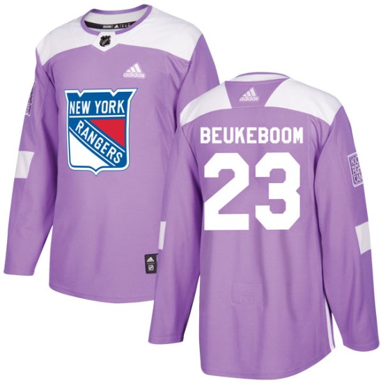 Jeff Beukeboom New York Rangers Authentic Fights Cancer Practice Adidas Jersey - Purple