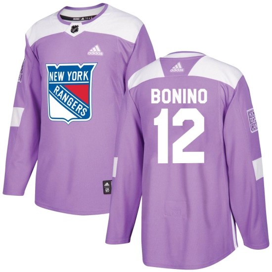 Nick Bonino New York Rangers Authentic Fights Cancer Practice Adidas Jersey - Purple