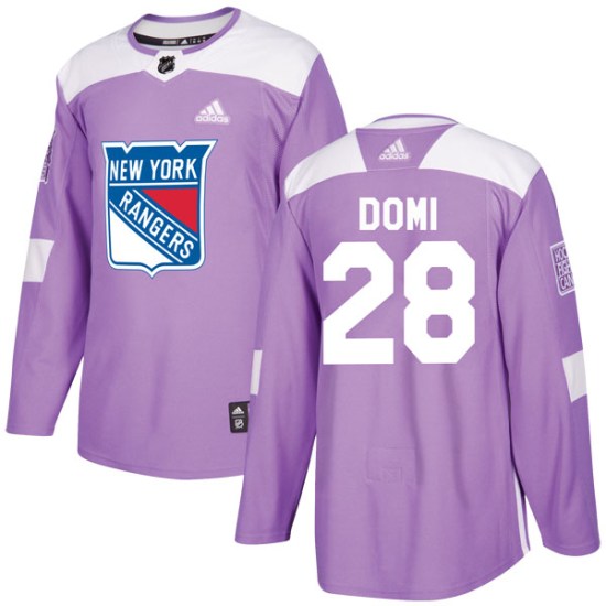 Tie Domi New York Rangers Authentic Fights Cancer Practice Adidas Jersey - Purple