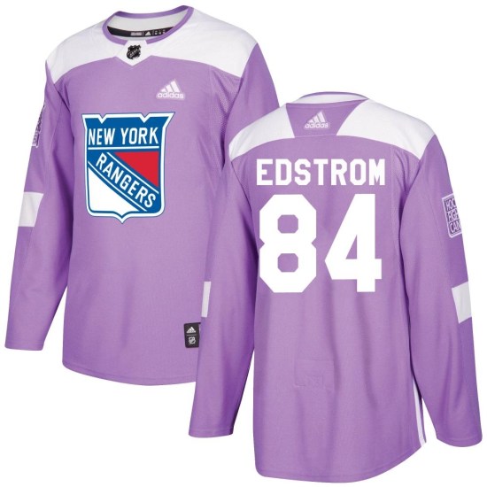 Adam Edstrom New York Rangers Authentic Fights Cancer Practice Adidas Jersey - Purple