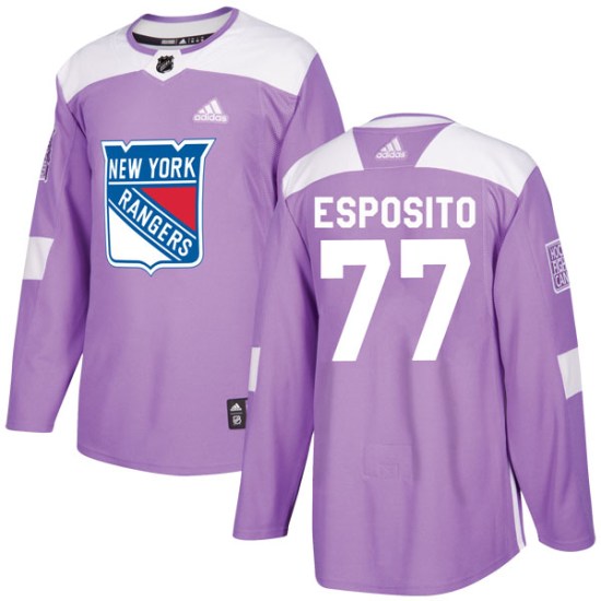 Phil Esposito New York Rangers Authentic Fights Cancer Practice Adidas Jersey - Purple