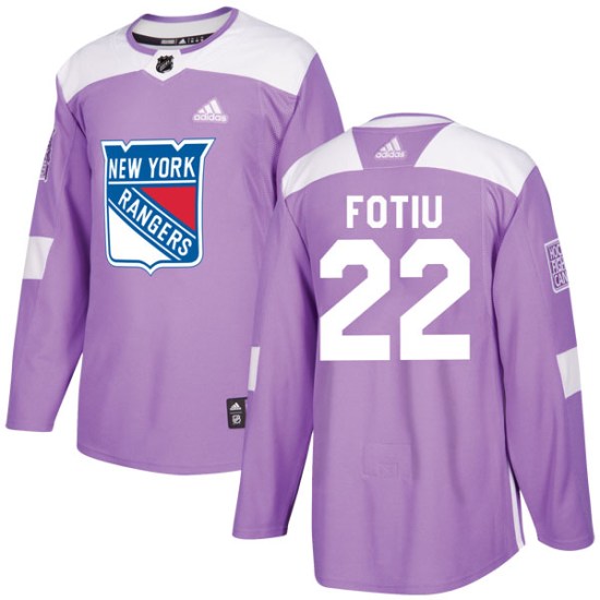 Nick Fotiu New York Rangers Authentic Fights Cancer Practice Adidas Jersey - Purple