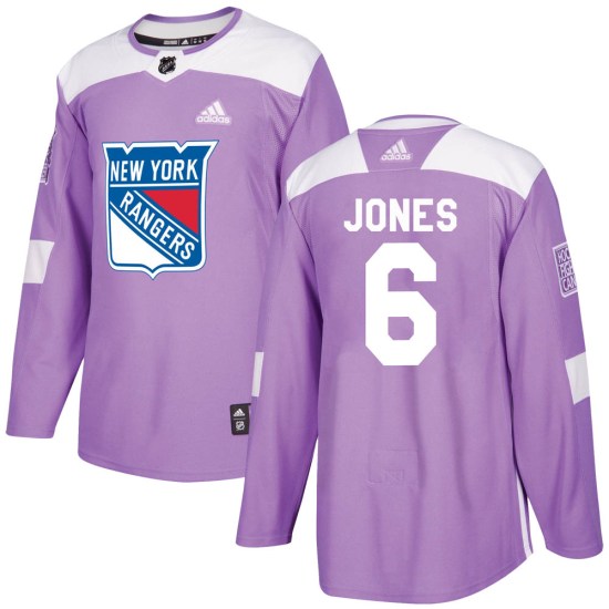 Zac Jones New York Rangers Authentic Fights Cancer Practice Adidas Jersey - Purple