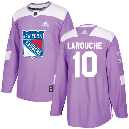 Pierre Larouche New York Rangers Authentic Fights Cancer Practice Adidas Jersey - Purple
