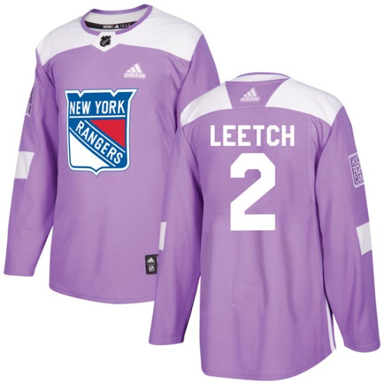 Brian Leetch New York Rangers Authentic Fights Cancer Practice Adidas Jersey - Purple