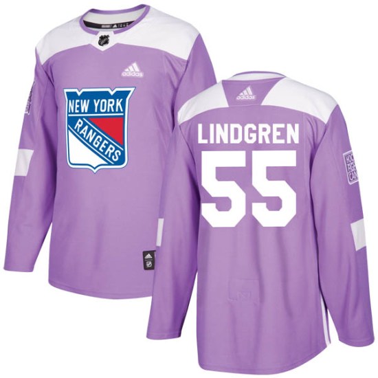 Ryan Lindgren New York Rangers Authentic Fights Cancer Practice Adidas Jersey - Purple