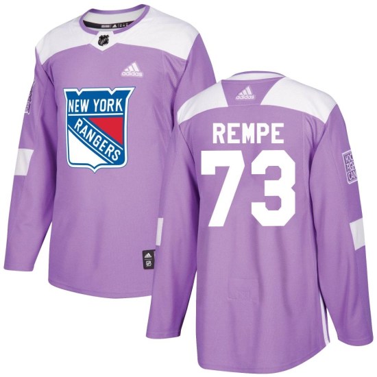 Matt Rempe New York Rangers Authentic Fights Cancer Practice Adidas Jersey - Purple