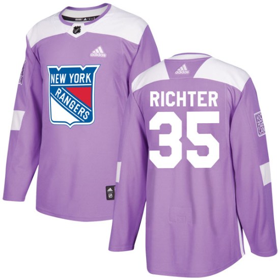 Mike Richter New York Rangers Authentic Fights Cancer Practice Adidas Jersey - Purple