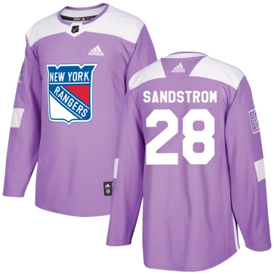 Tomas Sandstrom New York Rangers Authentic Fights Cancer Practice Adidas Jersey - Purple