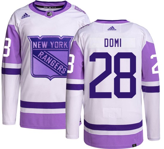 Tie Domi New York Rangers Authentic Hockey Fights Cancer Adidas Jersey