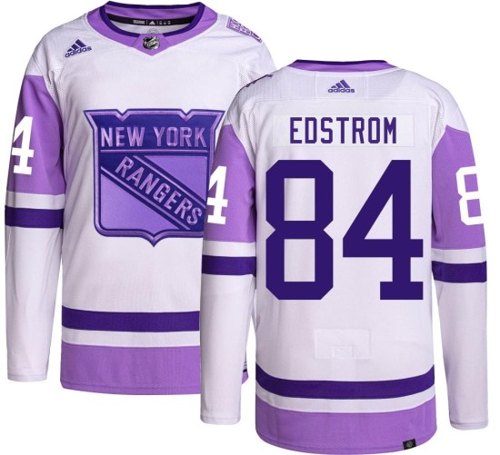 Adam Edstrom New York Rangers Authentic Hockey Fights Cancer Adidas Jersey