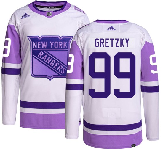 Wayne Gretzky New York Rangers Authentic Hockey Fights Cancer Adidas Jersey