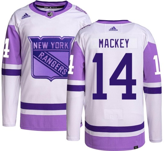 Connor Mackey New York Rangers Authentic Hockey Fights Cancer Adidas Jersey