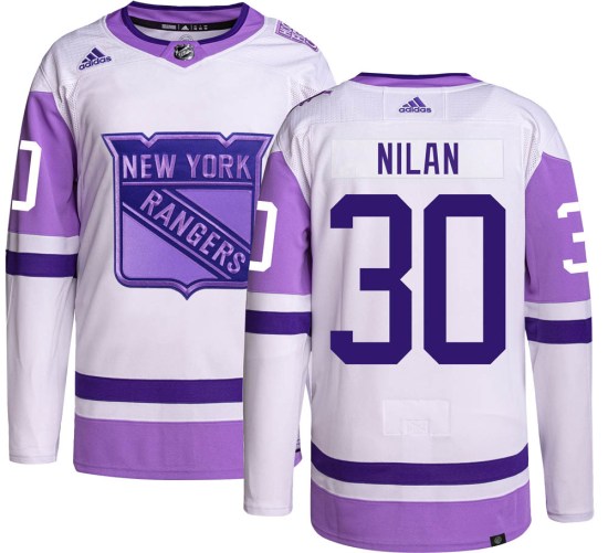 Chris Nilan New York Rangers Authentic Hockey Fights Cancer Adidas Jersey