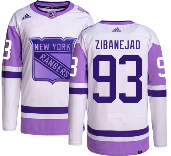 Mika Zibanejad New York Rangers Authentic Hockey Fights Cancer Adidas Jersey