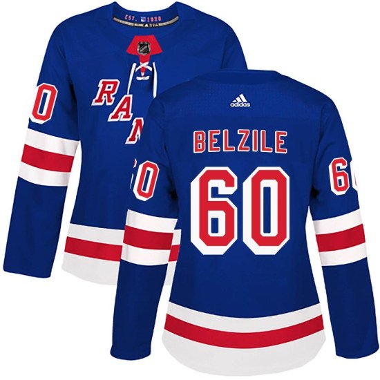 Alex Belzile New York Rangers Women's Authentic Home Adidas Jersey - Royal Blue