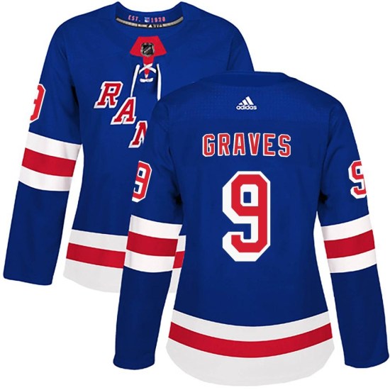 Adam Graves New York Rangers Women's Authentic Home Adidas Jersey - Royal Blue