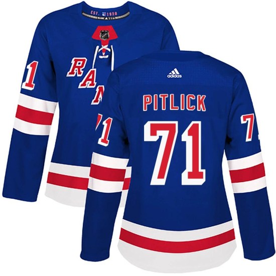 Tyler Pitlick New York Rangers Women's Authentic Home Adidas Jersey - Royal Blue