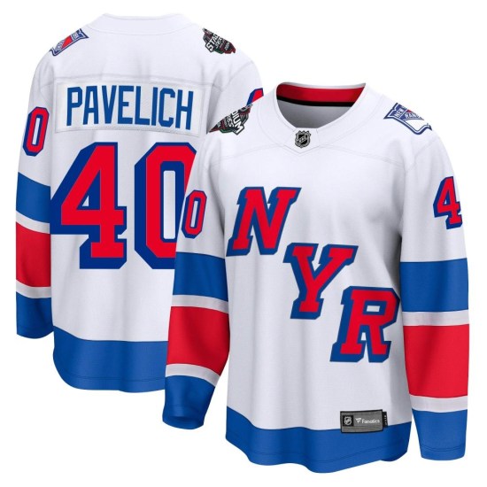 Mark Pavelich New York Rangers Breakaway 2024 Stadium Series Fanatics Branded Jersey - White