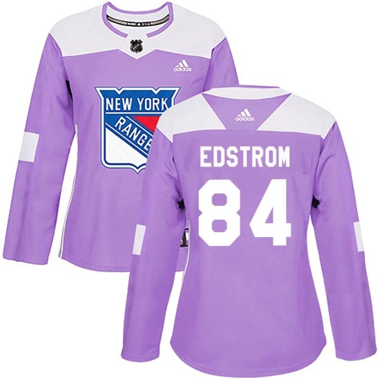 Adam Edstrom New York Rangers Women's Authentic Fights Cancer Practice Adidas Jersey - Purple