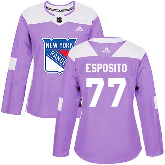 Phil Esposito New York Rangers Women's Authentic Fights Cancer Practice Adidas Jersey - Purple
