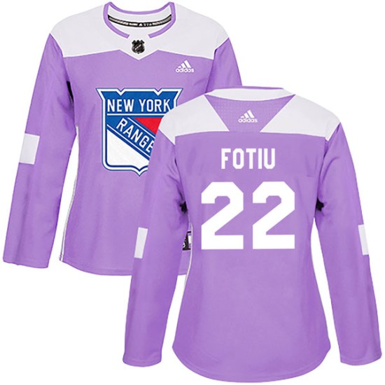 Nick Fotiu New York Rangers Women's Authentic Fights Cancer Practice Adidas Jersey - Purple