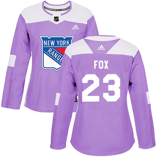 Adam Fox New York Rangers Women's Authentic Fights Cancer Practice Adidas Jersey - Purple