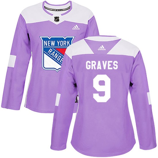 Adam Graves New York Rangers Women's Authentic Fights Cancer Practice Adidas Jersey - Purple